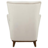 Catala Ivory/Coffee Upholstered High Back Accent Chair by Coaster at Eve Furniture