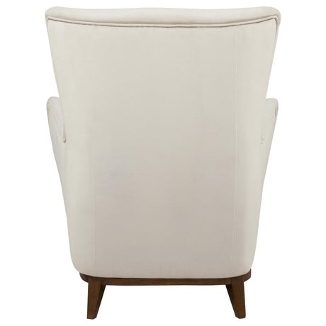 Catala Ivory/Coffee Upholstered High Back Accent Chair by Coaster at Eve Furniture