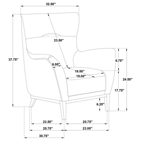 Catala Ivory/Coffee Upholstered High Back Accent Chair by Coaster at Eve Furniture