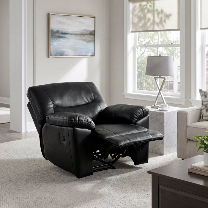 Maverick Black Reclining Chair by Homelegance at Eve Furniture