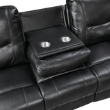 Maverick Black Double Reclining Sofa with Drop-Down Cup Holders by Homelegance at Eve Furniture