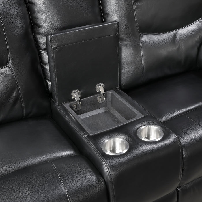 Maverick Black 2pc Set: Sofa, Love by Homelegance at Eve Furniture
