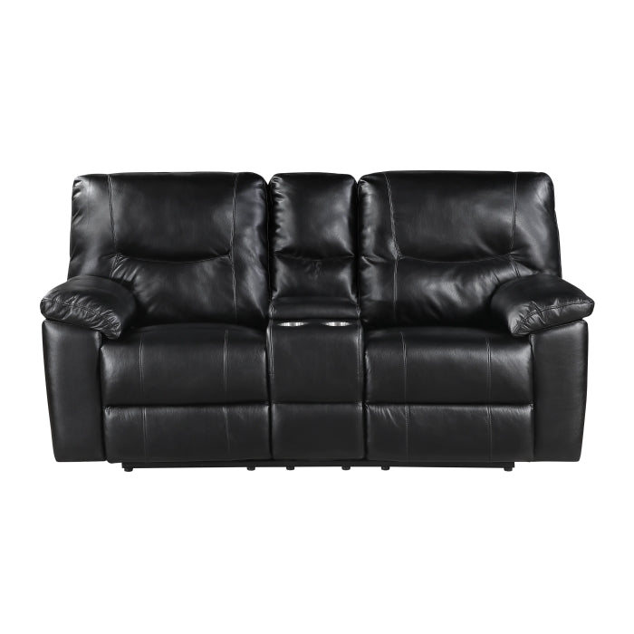 Maverick Black 2pc Set: Sofa, Love by Homelegance at Eve Furniture