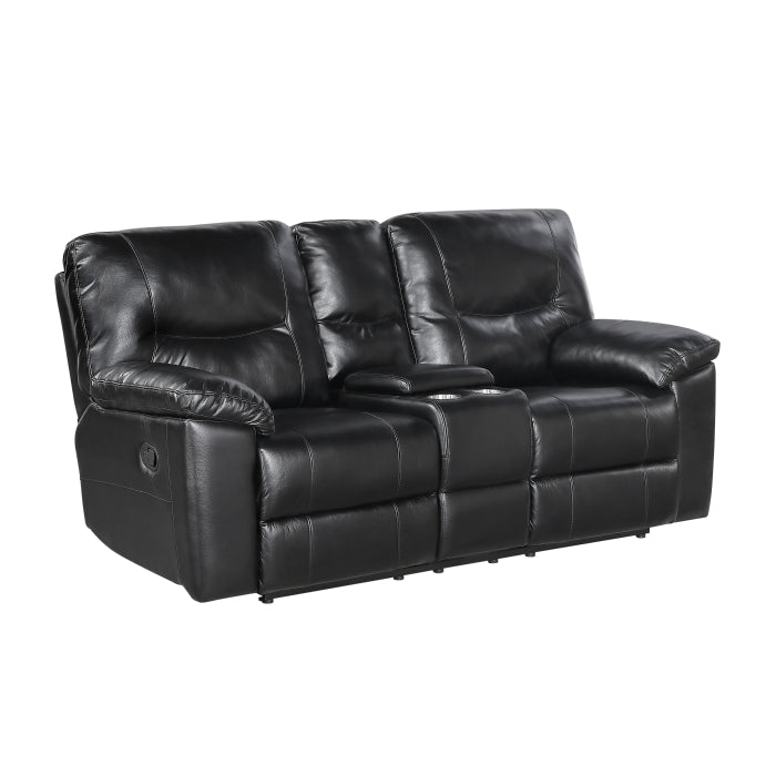 Maverick Black 2pc Set: Sofa, Love by Homelegance at Eve Furniture