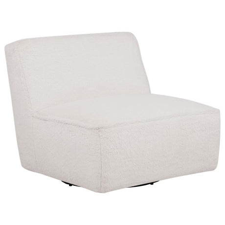 Badoer Faux Fur Swivel Accent Chair Ecru by Coaster at Eve Furniture