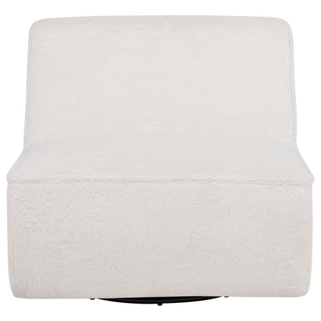 Badoer Faux Fur Swivel Accent Chair Ecru by Coaster at Eve Furniture