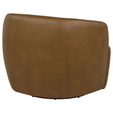 Hudson Cognac Faux Leather Swivel Accent Chair by Coaster at Eve Furniture