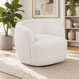 Hudson Faux Fur Swivel Accent Chair Ecru by Coaster at Eve Furniture