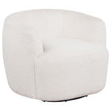 Hudson Faux Fur Swivel Accent Chair Ecru by Coaster at Eve Furniture