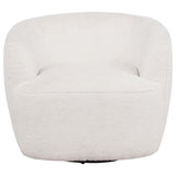 Hudson Faux Fur Swivel Accent Chair Ecru by Coaster at Eve Furniture