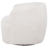 Hudson Faux Fur Swivel Accent Chair Ecru by Coaster at Eve Furniture