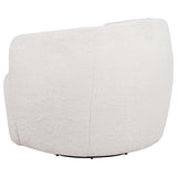 Hudson Faux Fur Swivel Accent Chair Ecru by Coaster at Eve Furniture