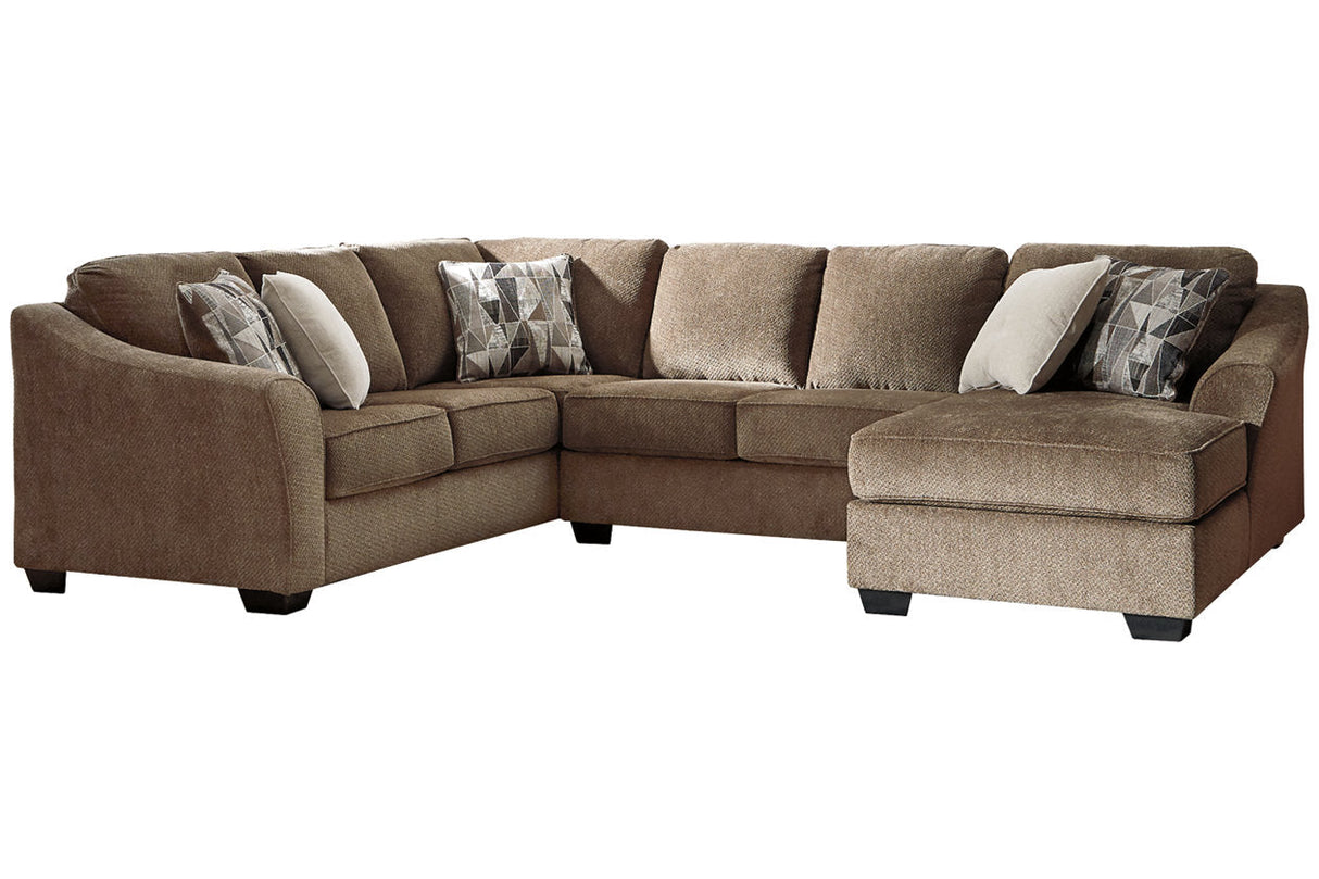 Graftin Teak 3-Piece RAF Chaise Sectional