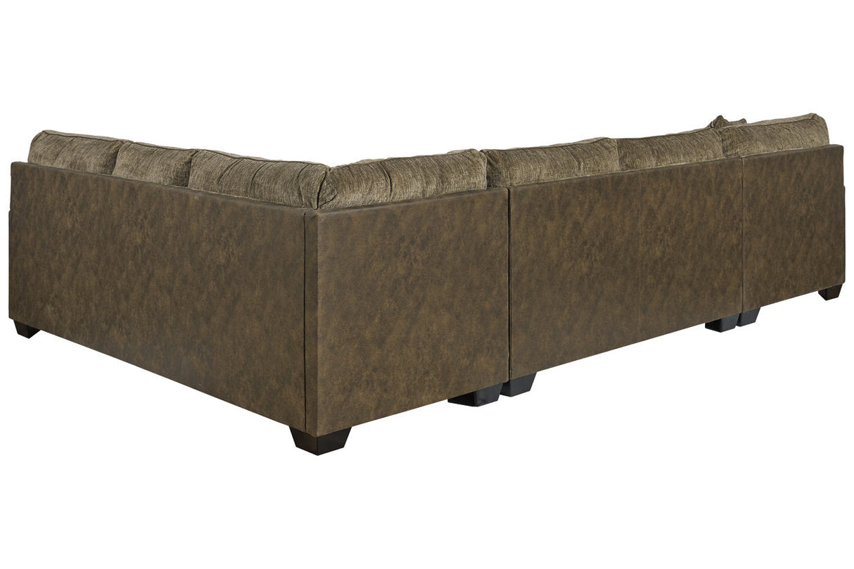 Abalone Chocolate 3-Piece LAF Chaise Sectional