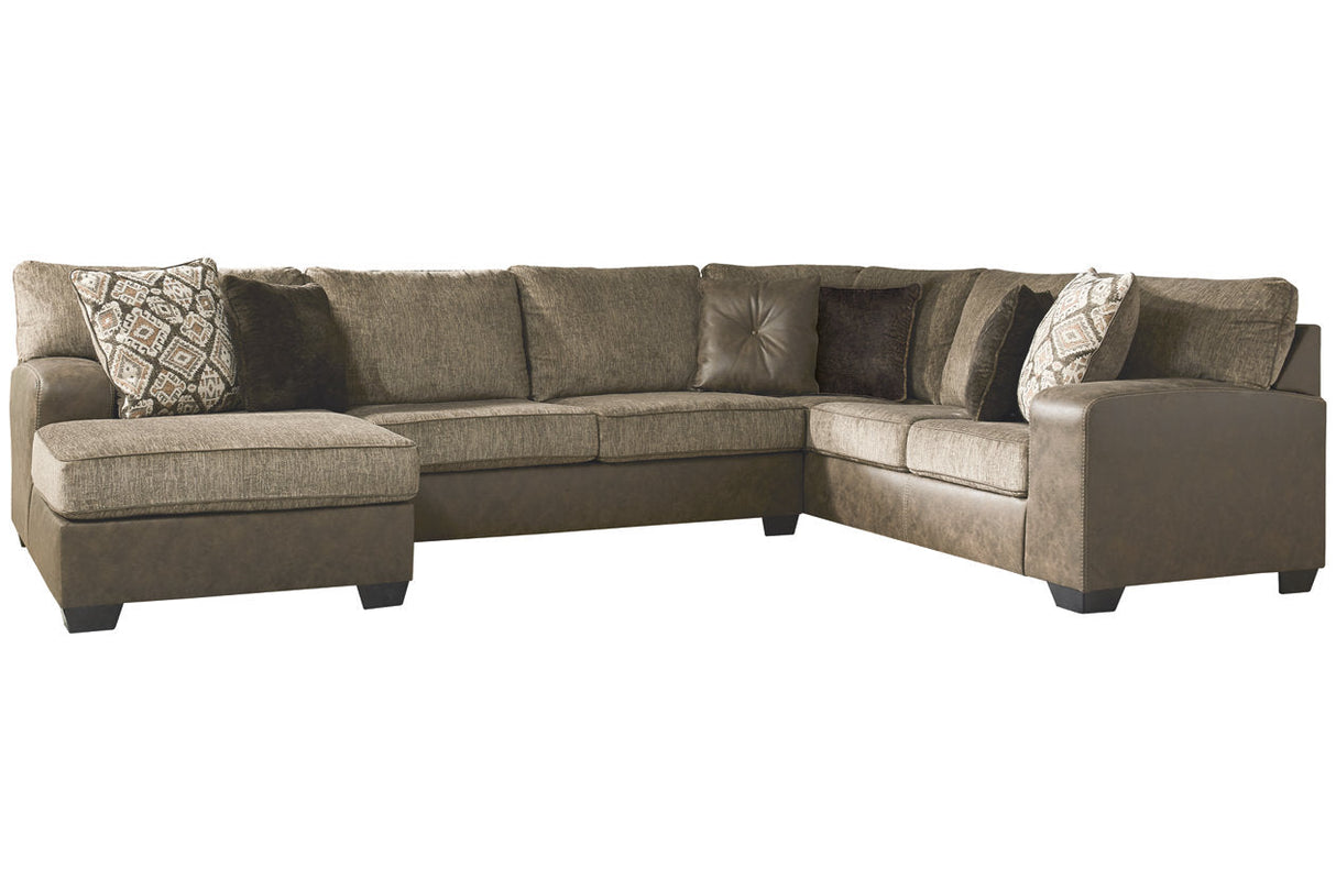 Abalone Chocolate 3-Piece LAF Chaise Sectional