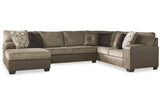 Abalone Chocolate 3-Piece Sectional with Chaise