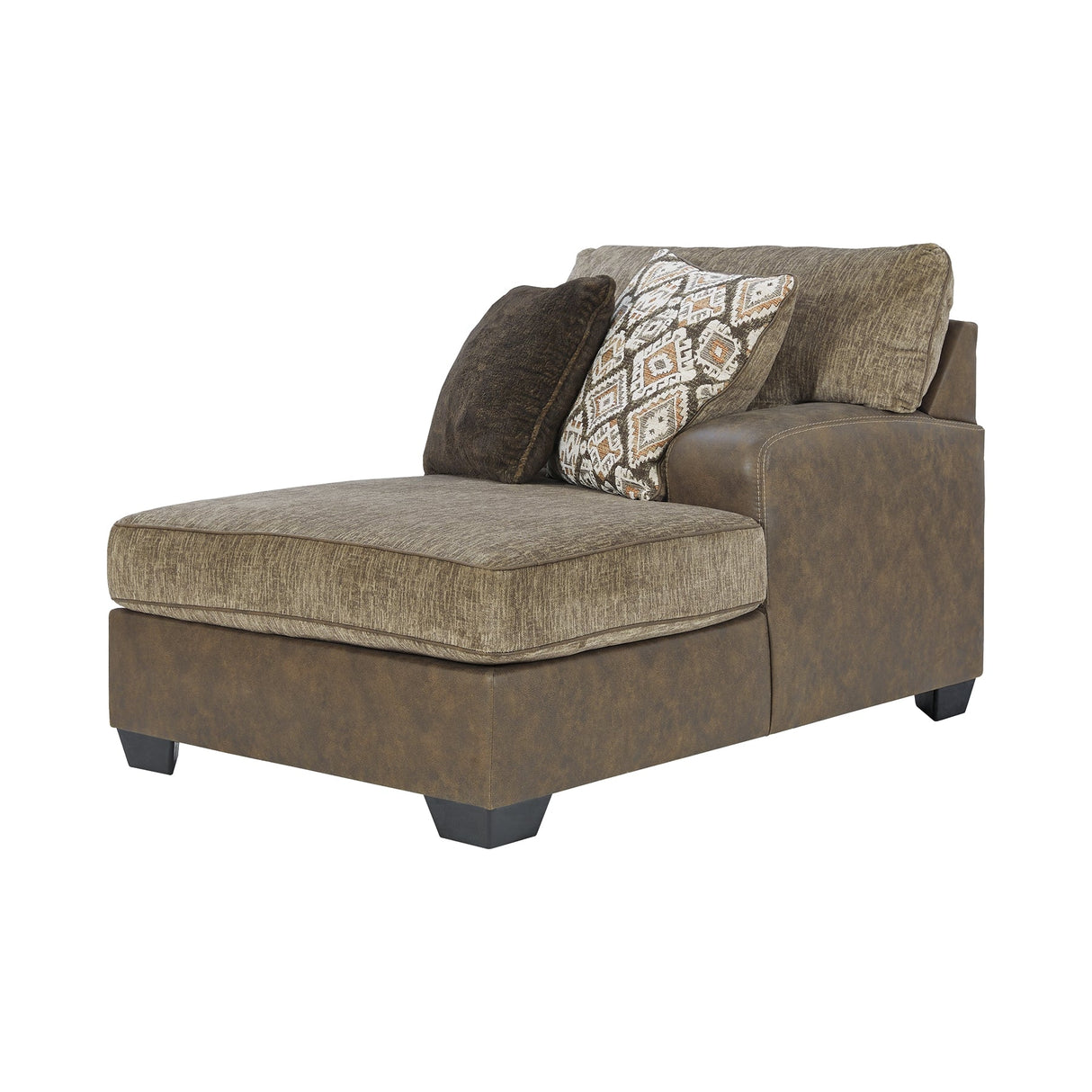 Abalone Chocolate 3-Piece RAF Chaise Sectional