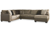 Abalone Chocolate 3-Piece Sectional with Chaise