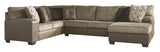 Abalone Chocolate 3-Piece RAF Chaise Sectional