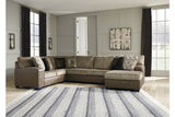 Abalone Chocolate 3-Piece Sectional with Chaise