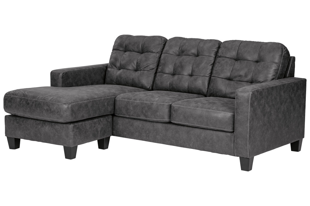 Venaldi Gunmetal Reversible Queen Sofa Chaise Sleeper