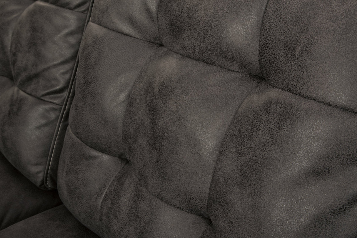 Venaldi Gunmetal Sofa Chaise, Chair, and Ottoman