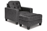 Venaldi Gunmetal Chair and Ottoman