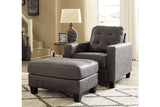 Venaldi Gunmetal Chair and Ottoman