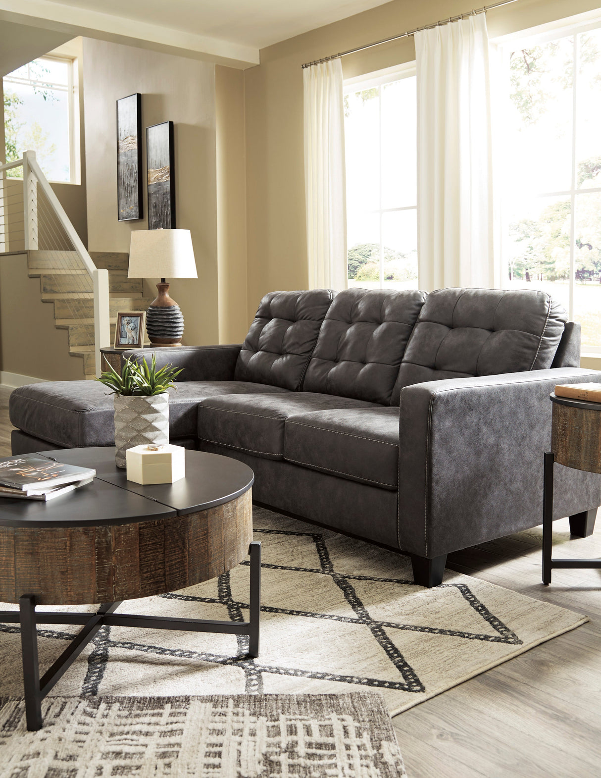 Venaldi Gunmetal Living Room Set