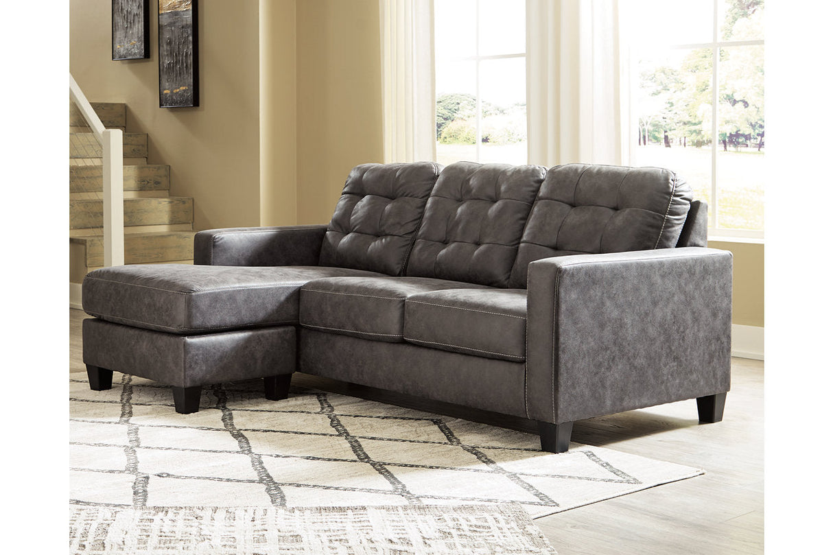 Venaldi Gunmetal Sofa Chaise with Occasional Table Set and Lamps