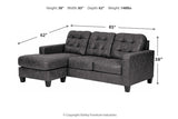 Venaldi Gunmetal Sofa Chaise with Occasional Table Set and Lamps