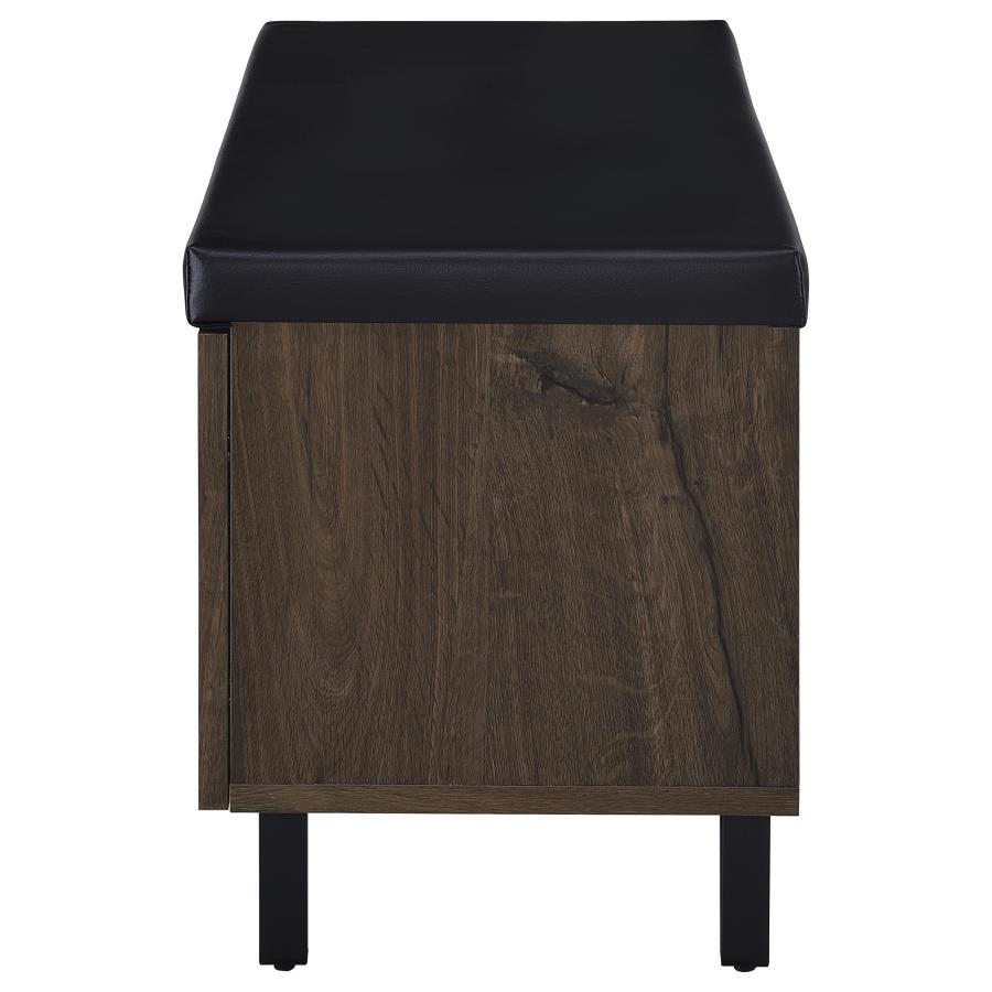 Zapatero de entrada acolchado Brixton Smoked Oak de 2 puertas