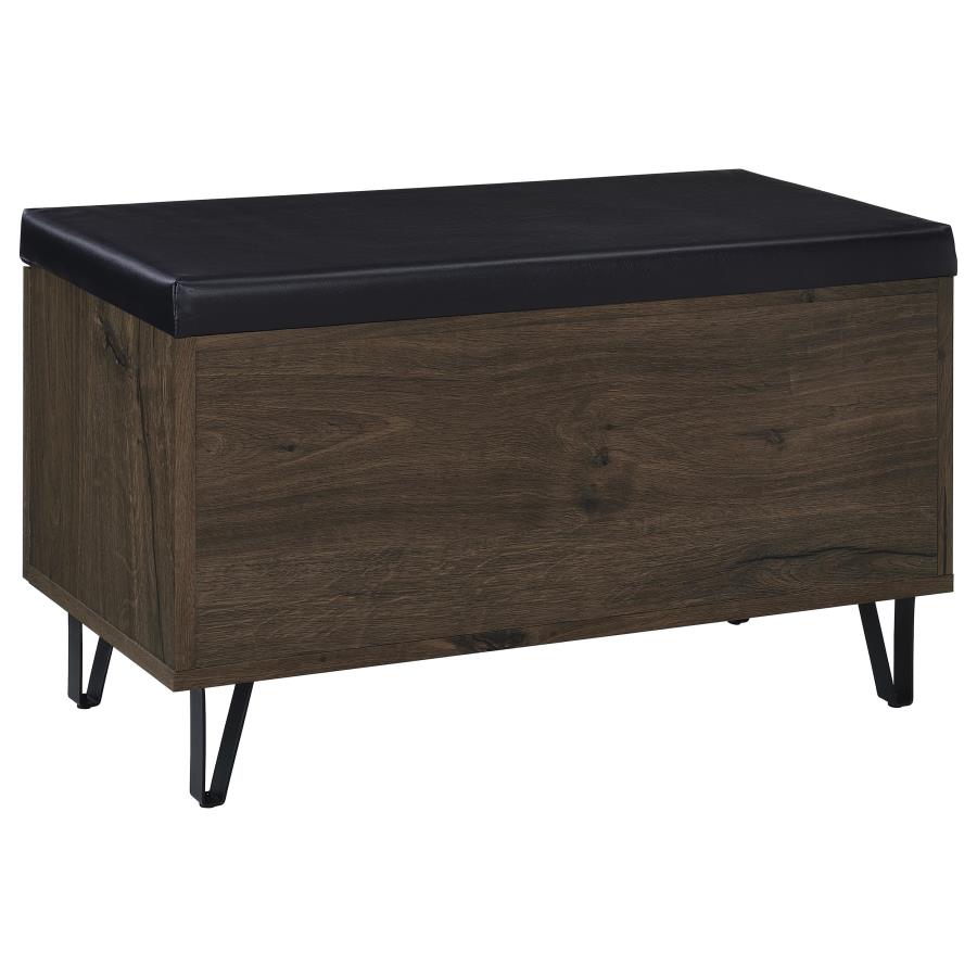 Zapatero de entrada acolchado Brixton Smoked Oak de 2 puertas