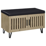 Brixton White Oak 2-Door Padded Entryway Shoe Storage