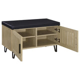 Brixton White Oak 2-Door Padded Entryway Shoe Storage
