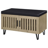 Brixton White Oak 2-Door Padded Entryway Shoe Storage