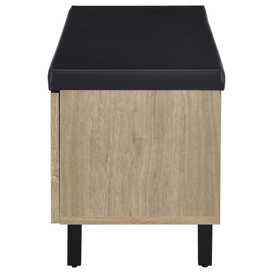 Brixton White Oak 2-Door Padded Entryway Shoe Storage
