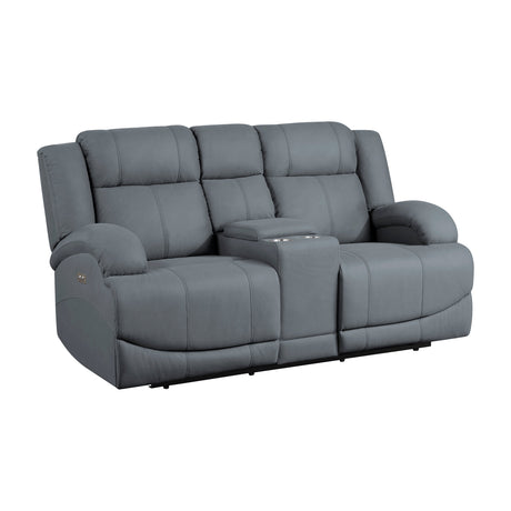 Camryn Graphite Blue Power Double Reclining Loveseat