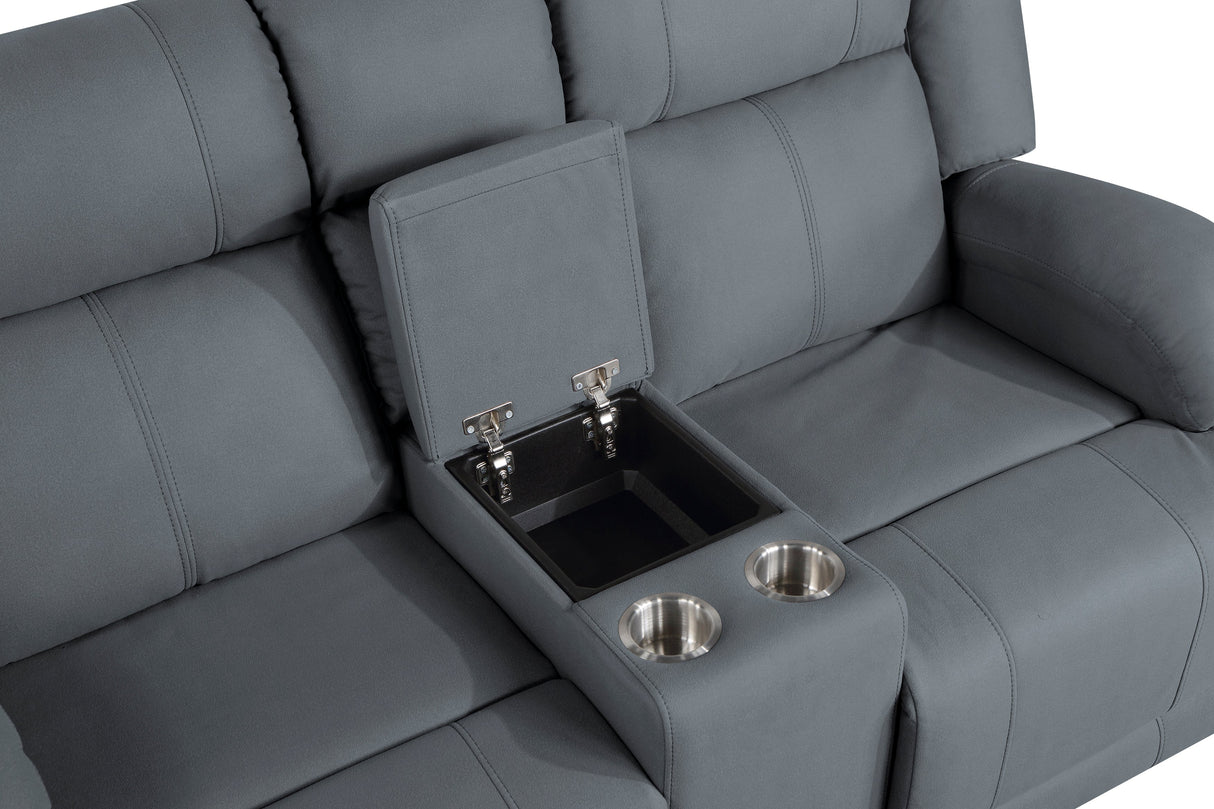 Camryn Graphite Blue Power Double Reclining Loveseat