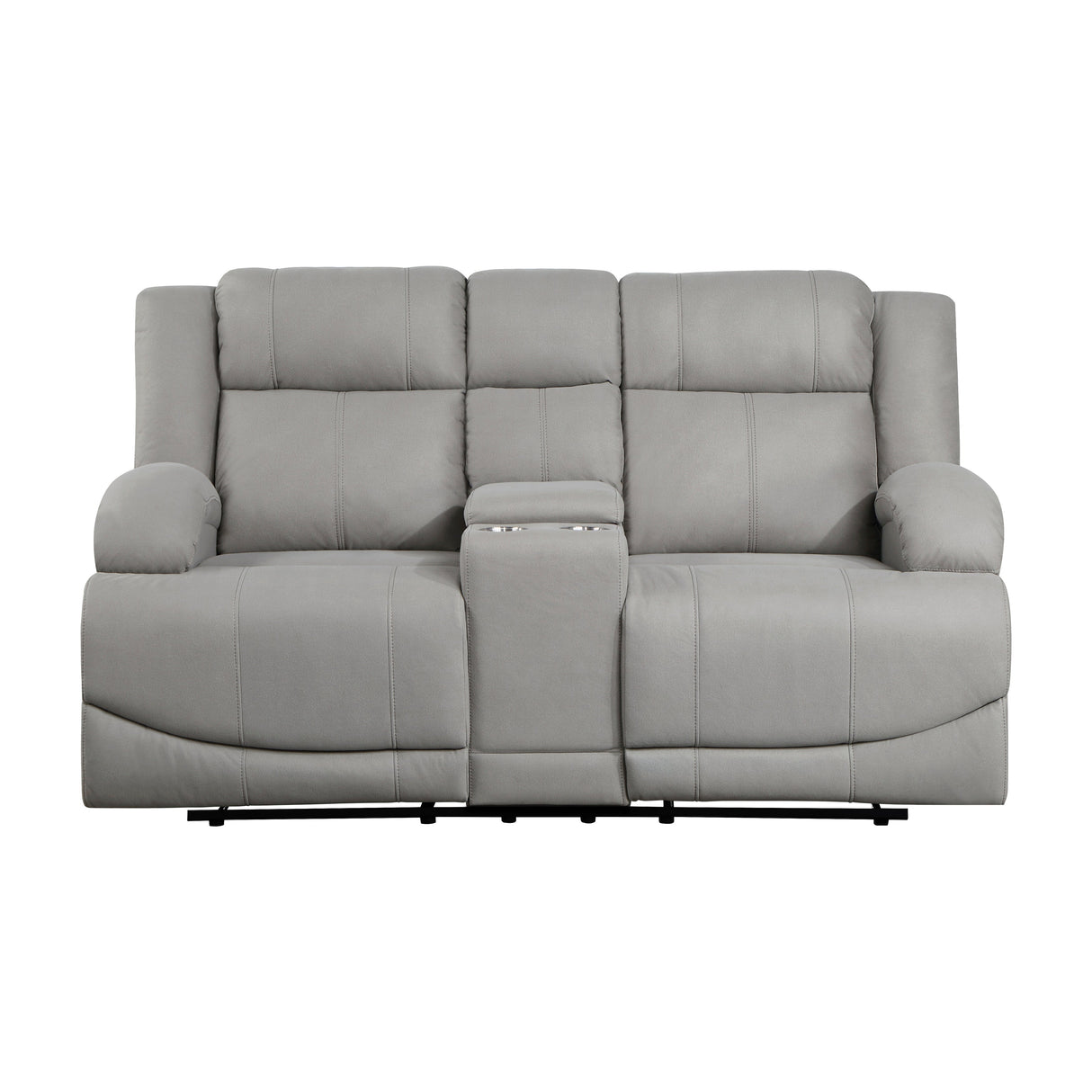 Camryn Gray Double Reclining Loveseat with Center Console