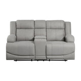 Camryn Gray Double Reclining Loveseat with Center Console