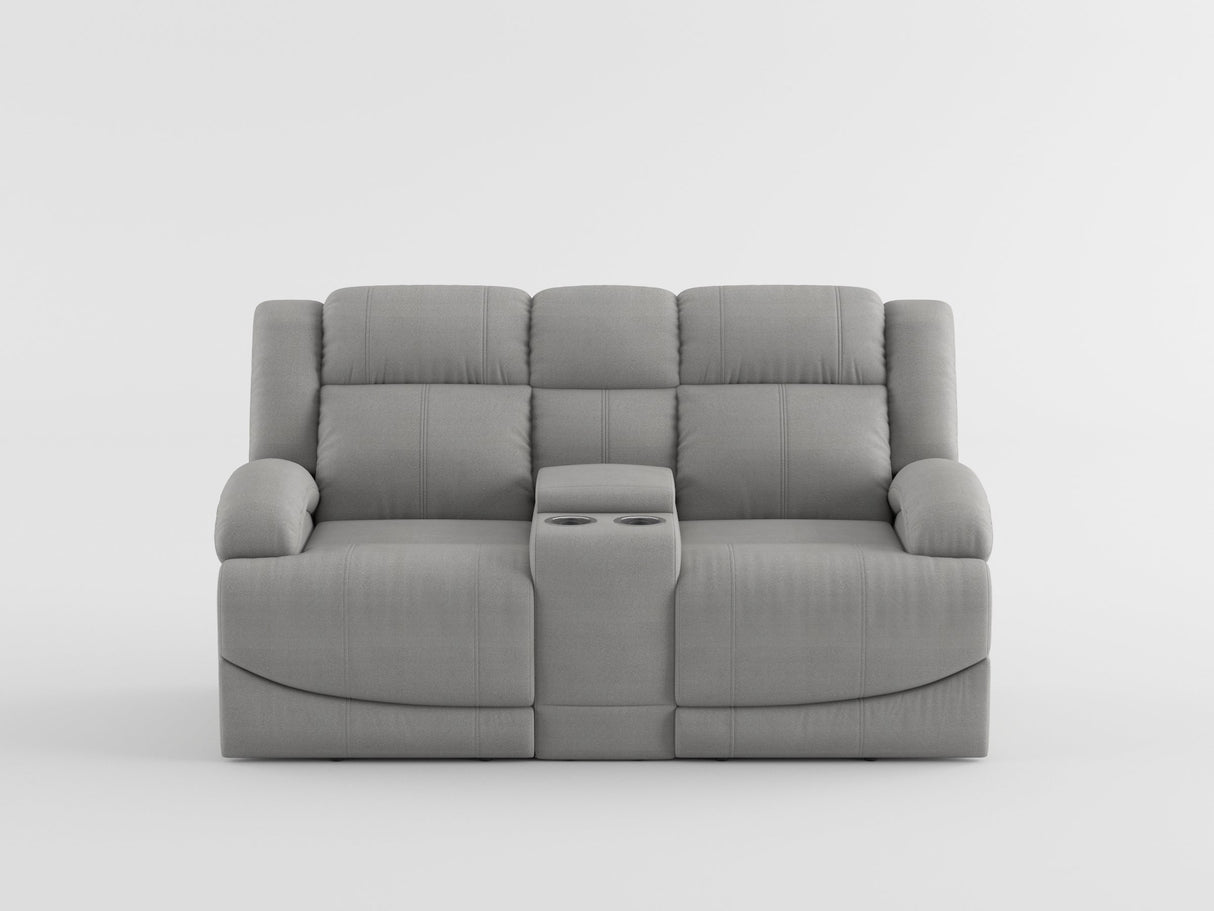 Camryn Gray Double Reclining Loveseat with Center Console