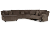 Top Tier Chocolate 6-Piece Reclining Sectional with Chaise