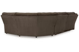 Top Tier Chocolate 5-Piece Reclining Sectional