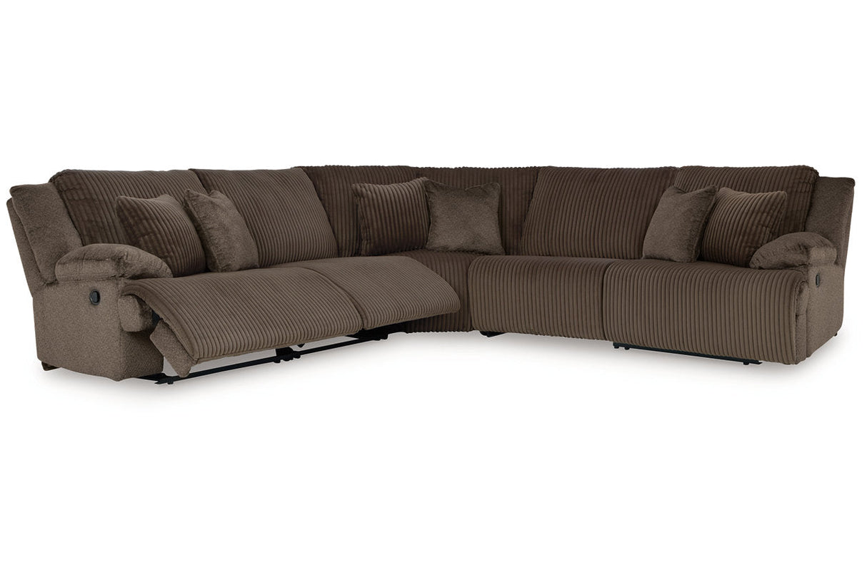 Top Tier Chocolate 5-Piece Reclining Sectional