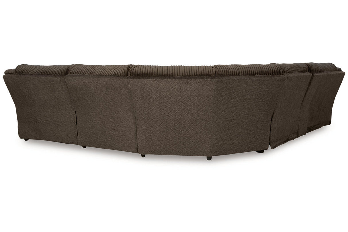 Top Tier Chocolate 6-Piece Reclining Sectional with Chaise