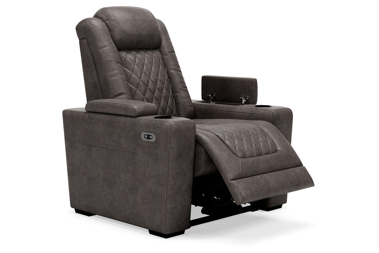 HyllMont Gray Power Reclining Sofa and Power Recliner