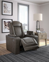 HyllMont Gray Power Reclining Living Room Set