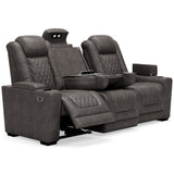 HyllMont Gray Power Reclining Living Room Set