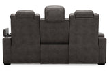 HyllMont Gray Power Reclining Sofa